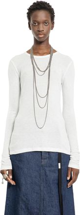 Ann Demeulemeester Fiene Long Sleeve T-Shirt in Viscose Cotton Rib