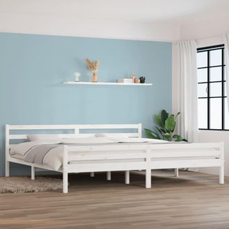 vidaXL Vidaxl - Estructura De Cama Sin Colch&oacute;n Madera Maciza Blanco 200x200 Cm