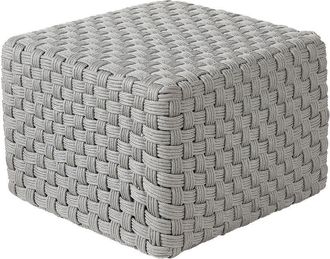 Beliani Puf Otomana Tejido A Mano Material Sint&eacute;tico Accesorios De Jard&iacute;n 50 X 50 Cm Gris Nalli