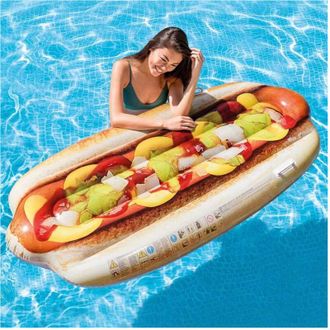 Trade Shop Trade Shop - Materassino Isola Gonfiabile Stampa Hot-dog In Pvc Mare Piscina 108 X 89 Cm