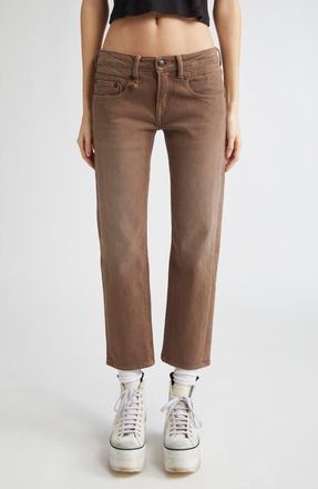R13 Boy Straight Leg Crop Jeans in Clean Umber Stretch at Nordstrom, Size 29