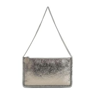 Stella McCartney Stella McCartney, Shoulder Bags, female, Gray, Size: ONE SIZE Falabella Metallic Fringed Shoulder Bag