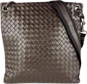 Bottega Veneta Pre-owned Intrecciato Schoudertas - Heren - Vintage Schoudertas - Bruin - ONE Size - Leer - Vintage