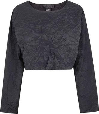 Maria Calderara Top con effetto stropicciato - Nero