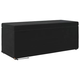 vidaXL Pouf Nero 101 X 41 X 40 Cm Velluto E Legno Ingegnerizzato Vidaxl