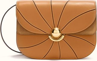 Furla Sfera Borsa A Tracolla S Tabacco Marrone Pelle Di Vitello Girandola Roma Liscia + Camoscio Donna