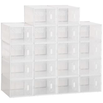 HOMCOM Armario modular 25x35x19 cm 18 unidad transparente