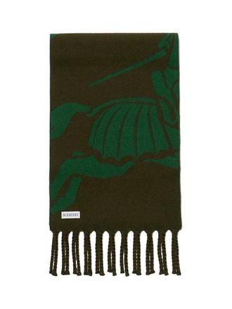 Burberry Reversible EKD Wool Scarf - Green