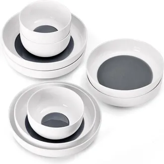 Mikasa Osborne 9Pc Bone China Dinnerware Bowl Set, Service For 3