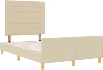 vidaXL vidaXL Bed Frame in Cream, 120x200 cm, Fabric