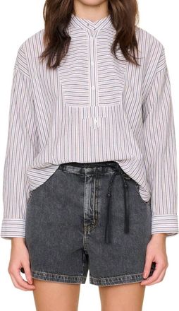 Xirena Jones Shirt In Mocha Stripe