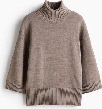 H&M Feinstrick-Rollkragenpullover - Brown