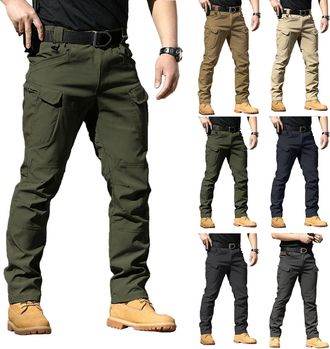 Generic Mens Casual Pants Outdoor Softshell Trousers Durable Lightweight Stretch Cargo Work Pants Comfortable Slim Fit for Hiking Travel Casual Wear (Army Gre