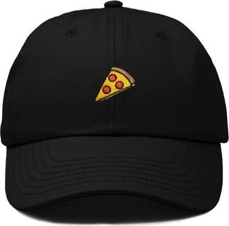 Dalix Pizza Slice Embroidered Dad Hat in Black at Nordstrom