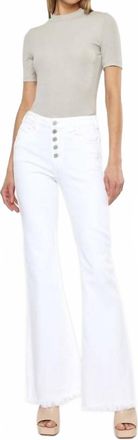Kancan Womens High Rise Flare Jeans In White