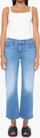 Mother Mid Rise Rambler Zip Ankle Jean In Out Of The Blue