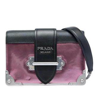 Prada Pre-owned Cahier Shoulder Bag - Dames - Pre-owned - Roze - Maat: ONE Size Leer