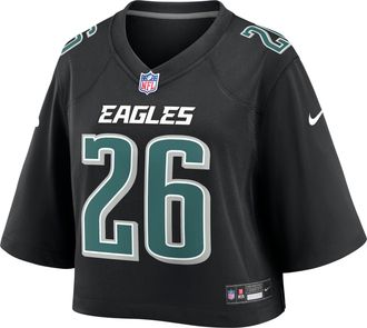 Nike Saquon Barkley Philadelphia Eagles Nike Womens NFL Cropped Tundra Game Jersey in Black | WCJF00A86F-46Y