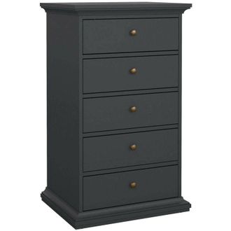 Dmora Dmora - Cajonera Pechino, C&oacute;moda Multiusos, C&oacute;moda De Dormitorio, Gabinete Con Cajones, 63x49 H105 Cm, Gris