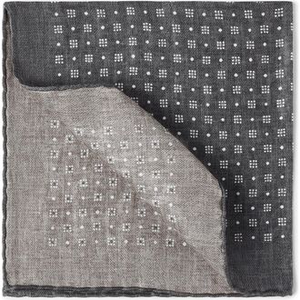 Brunello Cucinelli Pocket square with pattern in Anthracite at Nordstrom