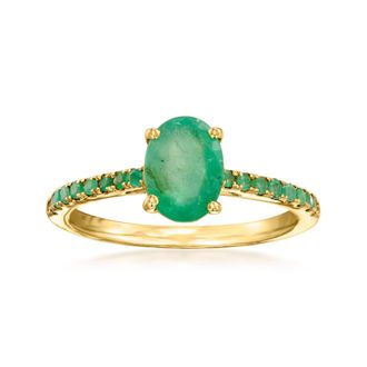 Ross-Simons Emerald Ring in 18kt Gold Over Sterling