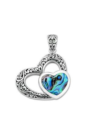 Samuel B. Abalone Filigree Heart Pendant in Blue/Green at Nordstrom Rack