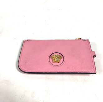 Versace gold pink Leather Coin Purse/Coin Case (Pre-Owned)