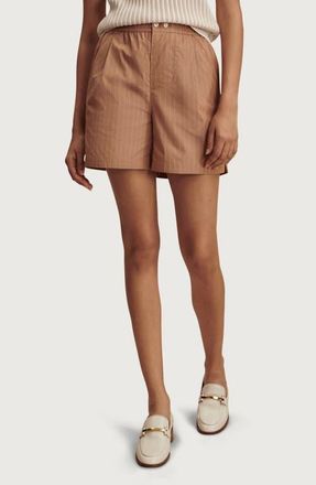 Varley Marius Stripe Shorts in Camel Stripe at Nordstrom, Size Xx-Small