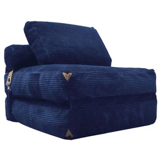 STILVORA Sof&aacute; Cama Convertible Plegable En Franela, Compacto Para Espacios Reducidos, Azul 52.0 &times; 42.0 &times; 33.0 Cm