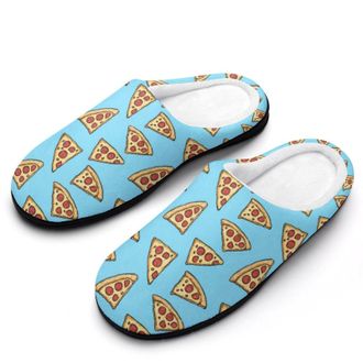 Generic Italian Pizza Food Womens Slippers Warm House Slippers Indoor House Shoes with Anti-Skid Rubber Sole