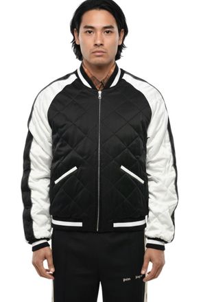 Palm Angels Black Band Collar Bomber Jacket