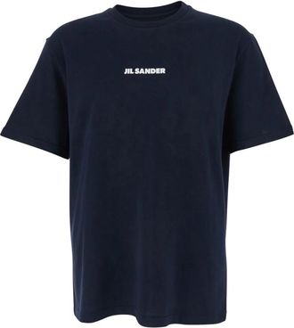 Jil Sander T-shirt met ronde hals - Heren - T-shirts - Blauw - S - Katoen - Tops