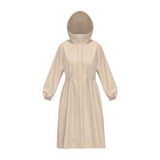 Marella Beige Waterdichte Jas met Capuchon - Dames - Mantels - Beige - Maat: S