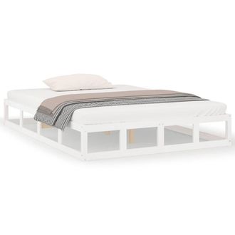 Berkfield Home Bed Frame White 120x200 cm Solid Wood | Size: Small Double