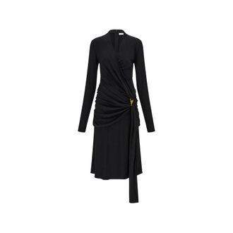 Ferragamo Wrap Dresses, female, Black, Size: XS Dress Ferragamo