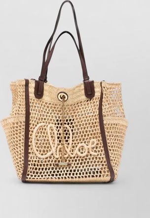 Chlo&eacute; chlo&eacute; icons raffia beach bag
