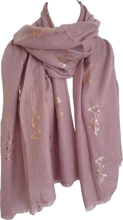 GlamLondon Glitter Sparkle Branches Printed Womens Large Gift for Her Scarves Summer Fashion (Baby Pink)