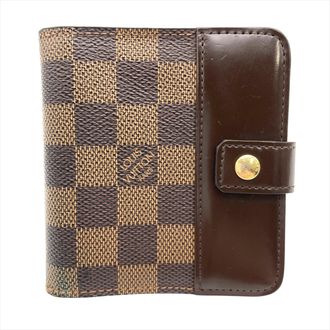 Louis Vuitton Damier Brown Damier Canvas Ebene Damier Canvas Wallet (Bi-Fold) (Pre-Owned)