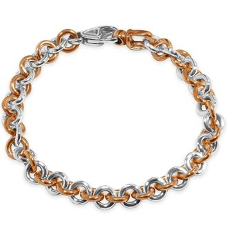 Pompeii3 Mens Link Rolo 14k Gold (40gram) or Platinum (65gram) 9mm Bracelet 8