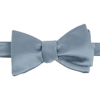 Brooklyn Brigade Mens Solid Satin Bow Tie in Dusty Blue at Nordstrom