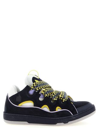 Lanvin Blue Calfskin Athletic Mens Sneakers