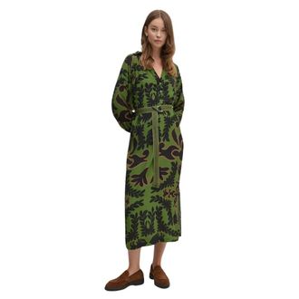 La Petite Francaise Reconnue Floral Belt Maxi Jurk - Dames - Casual kleedjes - Groen - S - Kleedjes