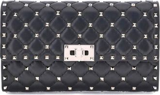 Valentino Garavani Womens Shoulder Bag Rockstud Spike Nappa Black