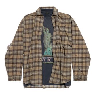 Balenciaga Paris Liberty Layered Shirt Oversized Dark Green 794656TQM202880
