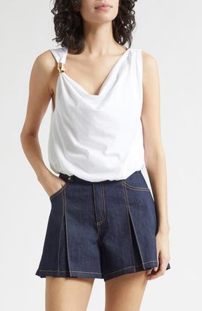 Cinq &agrave; Sept Darius Asymmetric Neck Top in White at Nordstrom, Size Xx-Small