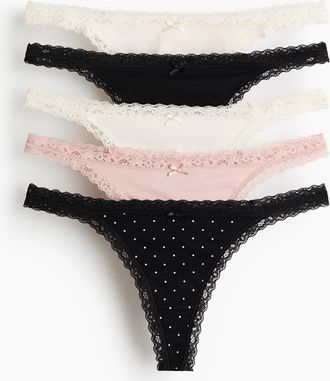 H&M 5er-Pack Baumwolltangas - Schwarz