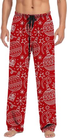 Generic Christmas Pajamas for Men Xmas PJ Pants Mens Casual Elastic Waist Pants Print Pajama Pants with Drawstring Pj Bottoms Jogging Sleepwear Bottoms Trouse