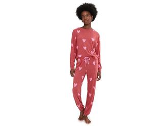 Honeydew Intimates Star Seeker Brushed Jersey Lounge Set Womens Pajama Sets Cherry Hearts : XS, Spandex/Rayon/Polyester