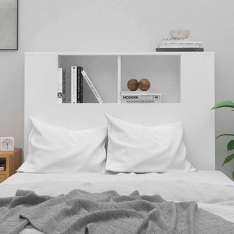 Berkfield Home Headboard Cabinet White 100x18.5x104.5 cm