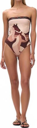 Juan de Dios Las Balsas Reversible One Piece Swimsuit In Horses